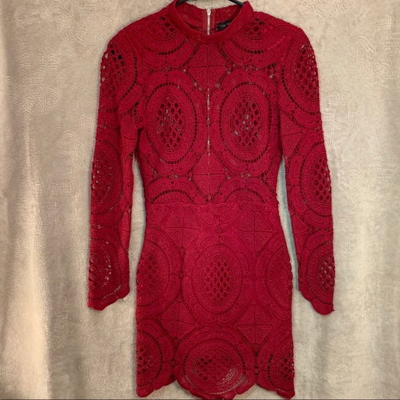 The Vintage Shop Dresses & Skirts - The Vintage Shop Red Crotchet Dress with Shaper
